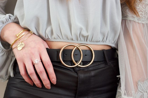Woman's hand on her belt