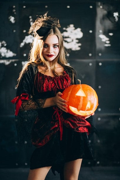 woman in Halloween costume