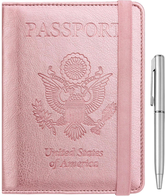 WALNEW Passport Holder for Travel, RFID Passport Cover Wallet