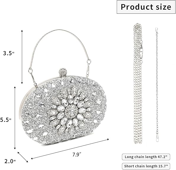 Women's Evening Bags Sparkly Rhinestone Purses