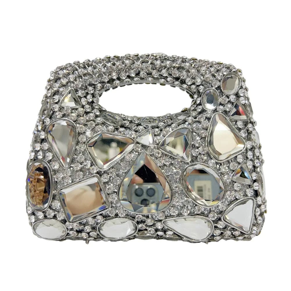 Women Gold Crystal Clutch Purse Gems Evening Bags