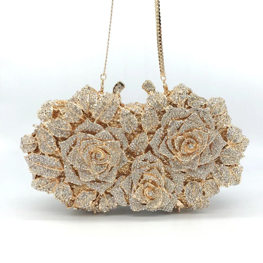 Golden Silver Luxury Crystals Evening Bags Bride Handbags