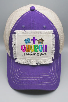 Church is my Happy Place Patch Hat