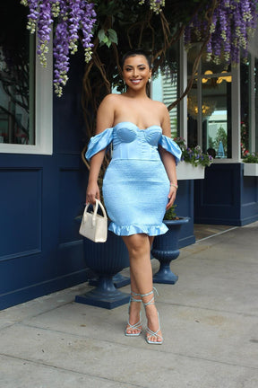 "Stunning Sweetheart Blue Ruch Dress