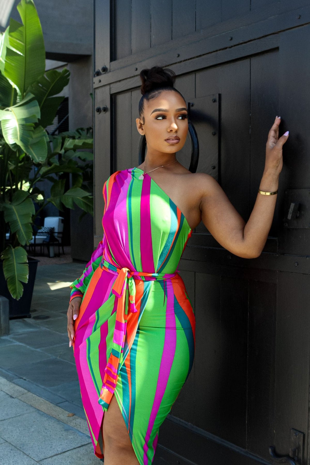 Touch of Rainbow Wrap Dress