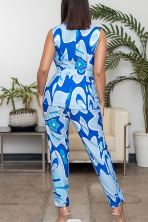 Lurina Abstract Printed 2 piece suit