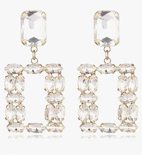 Squared crystal earrings