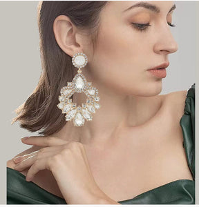 Clear jeweled earrings
