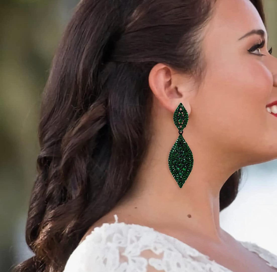 Emerald droplet earrings