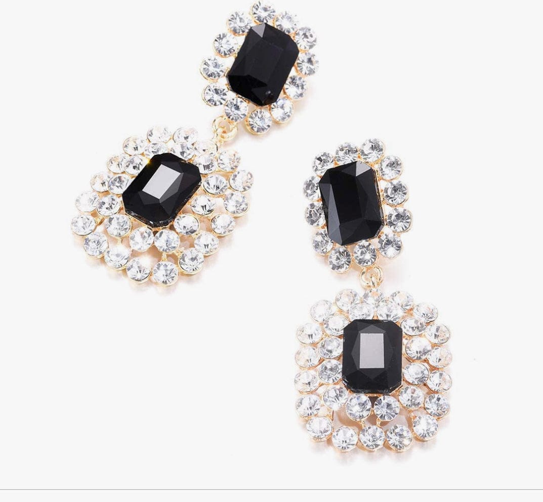 Black gem earrings