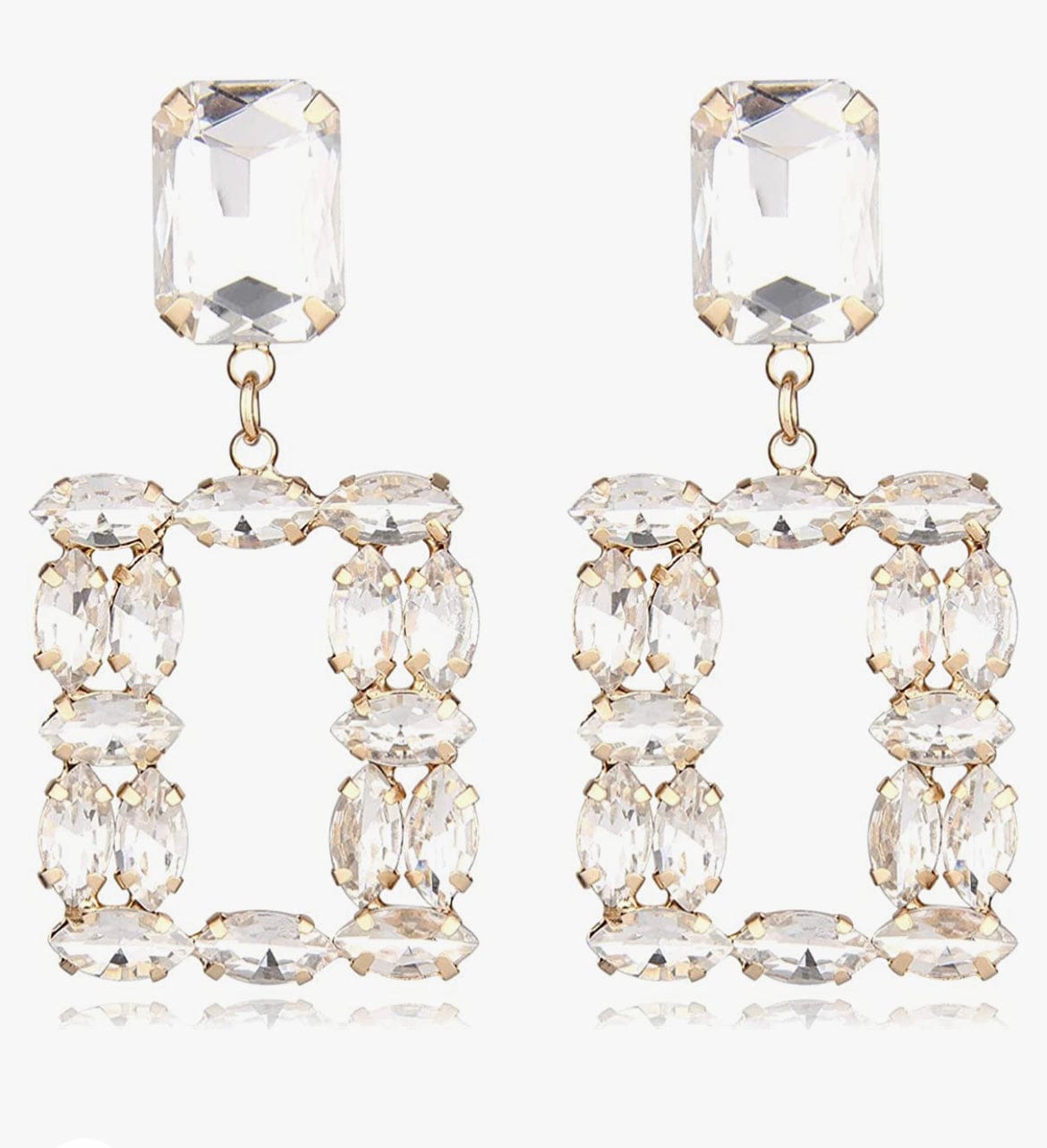 Squared crystal earrings