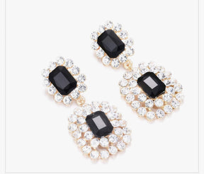 Black gem earrings
