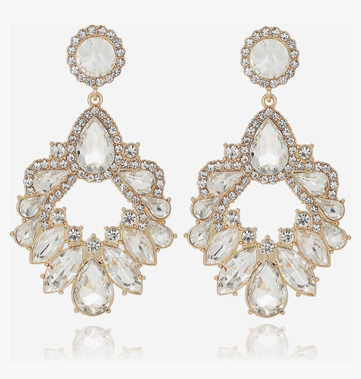 Clear jeweled earrings